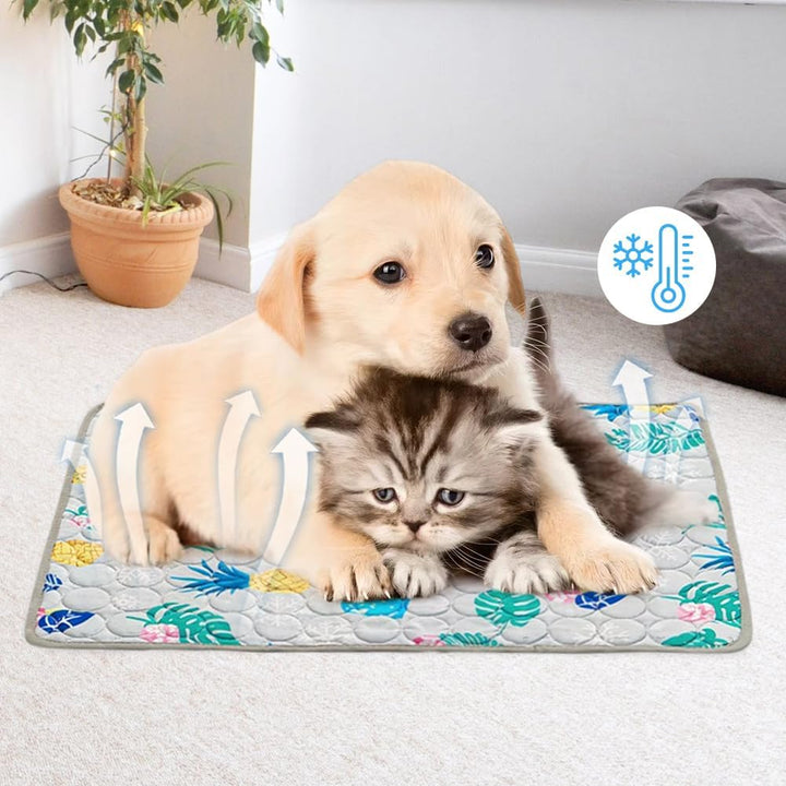 Yuragim Kühlmatte für Hunde, Selbstkühlend Hundematte 100 * 70cm Kühldecke für Hunde und Katzen für