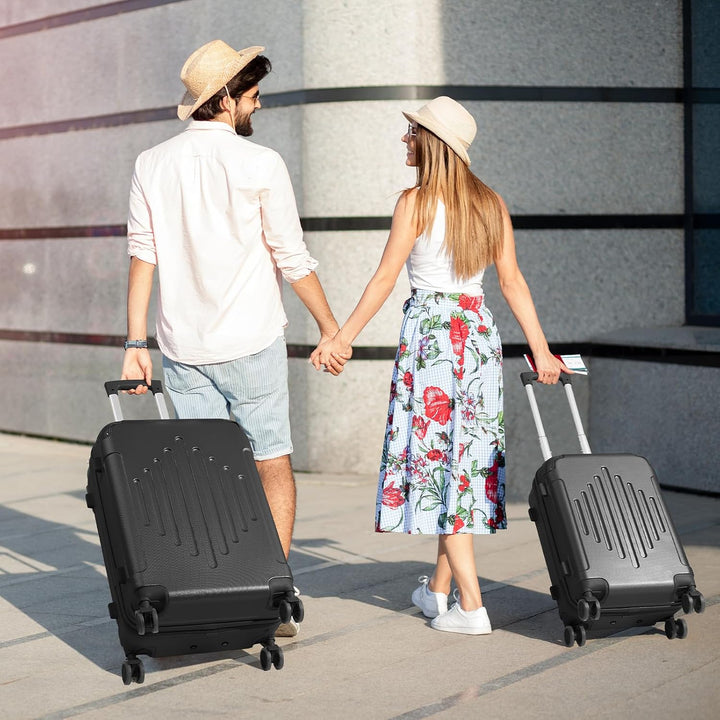LALAHO Kofferset 2 teilig, Reisekoffer Set mit Kosmetikkoffer, Hartschalen Koffer Set aus ABS, Gepäc