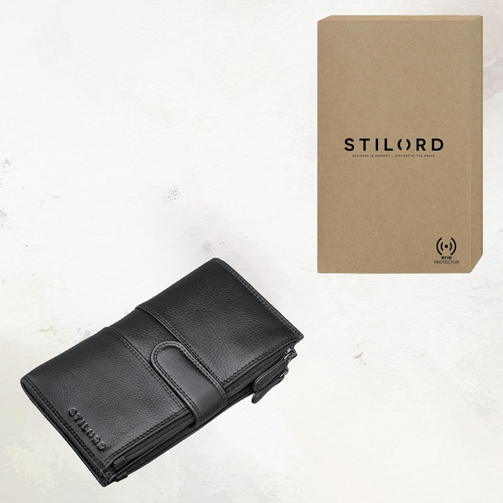 STILORD 'Alyssa' Portemonnaie Handy Leder Damen Reisebörse RFID Geldbörse mit Handyfach ideal für 6,