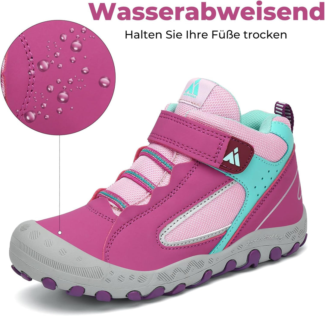 Mishansha Kinder Wanderschuhe Trekking Wanderstiefel Outdoor Trekkingschuhe 35 EU Verkehr Violett, 3