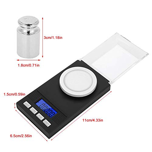 Feinwaage 0.001g, Tragbare Juwelierwaage, Digitale Schmuckwaage Taschenwaage mit Kalibriergewichte u