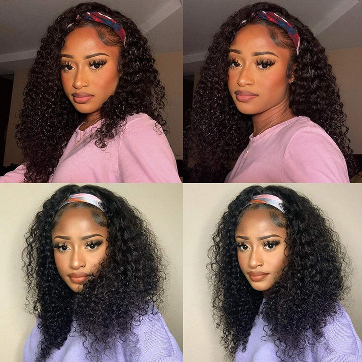 TNICE Headband Wig Deep Wave Human Hair Wigs Glueless None Lace Front Wigs For Black Women Brazilian