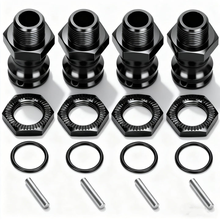 Alomejor 4 Stück Radnabenverlängerung RC 17 mm Sechskant 23 mm Radverlängerungsadapter Sechskantschr
