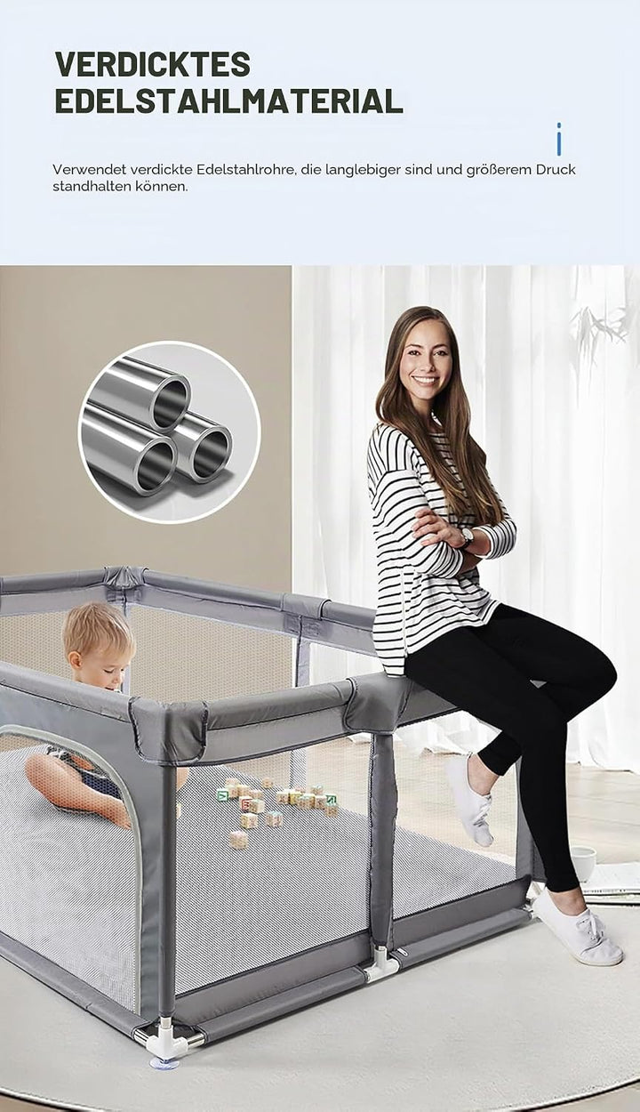 Laufstall Baby, Laufstall Faltbar für Drinnen, Grosser Laufgitter Baby, Kinderaktivitätszentrum Spie