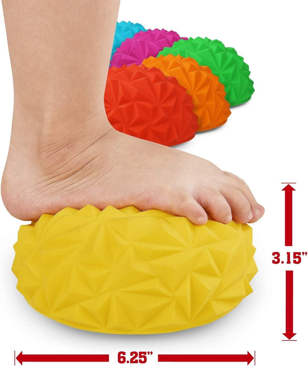 Yes4All Balance Igel 6X Set Balance Pods; Balance-Igel Ø 16 cm; Balance-Halbball in drei Formen für
