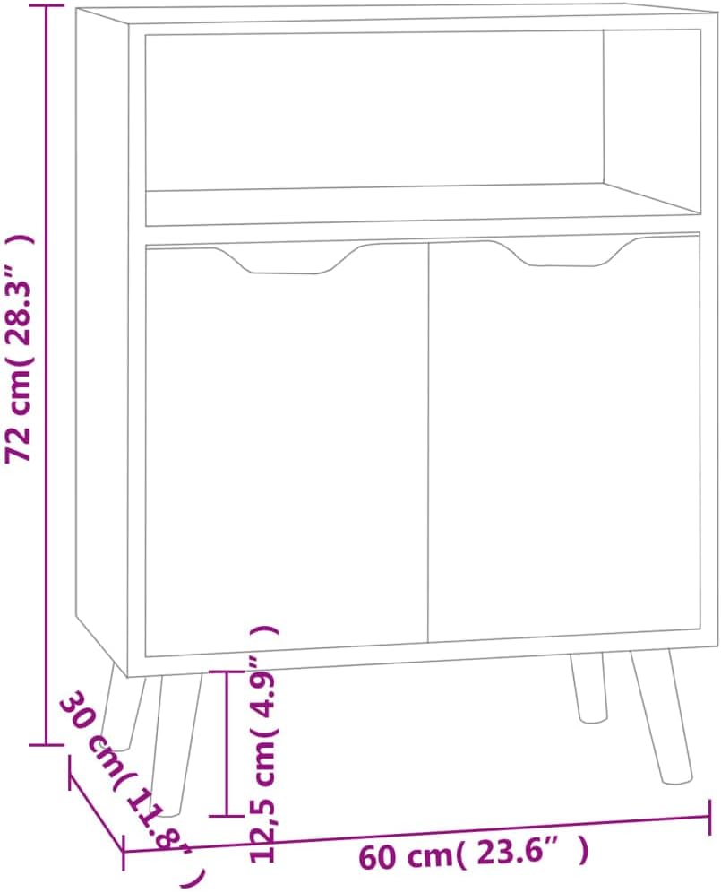 vidaXL Sideboard mit 3 Fächern Kommode Anrichte Schrank Beistellschrank Mehrzweckschrank Standschran