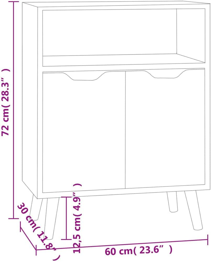 vidaXL Sideboard mit 3 Fächern Kommode Anrichte Schrank Beistellschrank Mehrzweckschrank Standschran