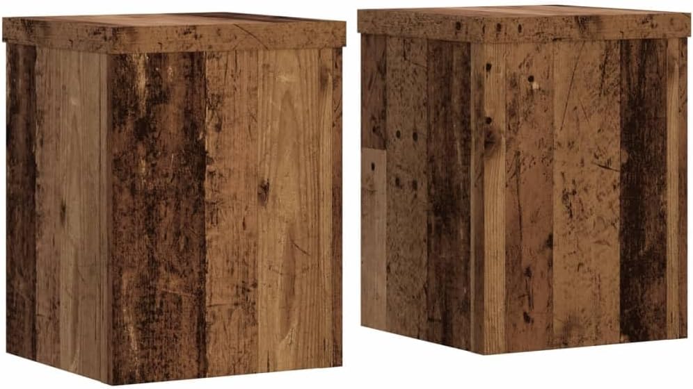 Pflanzenständer 2 STK. Altholz-Optik 15x15x20 cm Holzwerkstoff Pflanzenregal, Blumenregal Indoor/Out