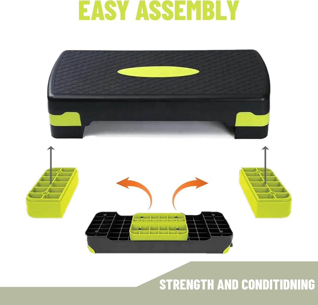 Aerobic Stepper Fitness Board – Steppbrett Aerobic Höhenverstellbar auf 10/15 cm – Für Home Gym &amp; Bü