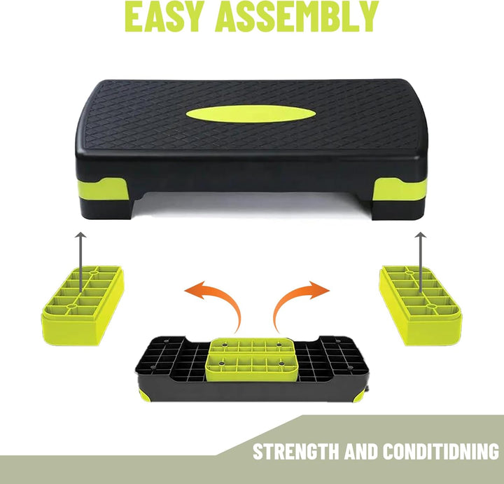 Aerobic Stepper Fitness Board – Steppbrett Aerobic Höhenverstellbar auf 10/15 cm – Für Home Gym &amp; Bü