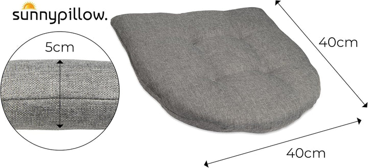 sunnypillow 4er Set Stuhlkissen 40x40 cm - Sitzkissen Stuhl 5cm dick - Sitzpolster für Stühle, Bänke
