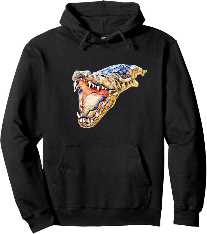 Krokodil Alligator Motiv Reptilien Echse Raubtiere Krokodile Pullover Hoodie