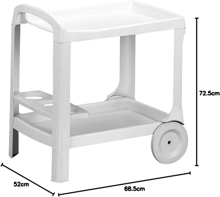 Progarden 573000 Servierwagen Astro Vollkunststoffgestell, weiss