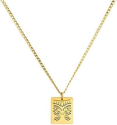 Purelei® Mask Kette (Gold), Damen Halskette aus langlebigem Edelstahl, Wasserfester Schmuck mit Mask