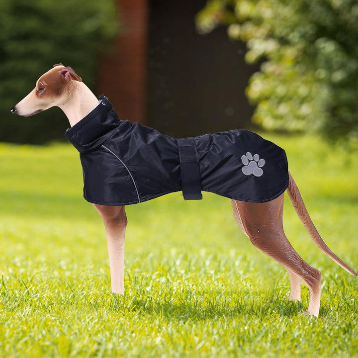 Geyecete Hundemantel Wasserdichter fur Windhund, Winter Hundejacken mit warmem plüschfutter, Regenma