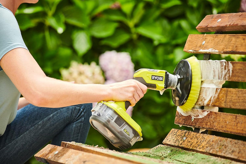 RYOBI 18 V ONE+ Akku-Reinigungsbürste R18CPS-0 (15 cm rotierender Borstenkopf, ohne Akku und Ladeger
