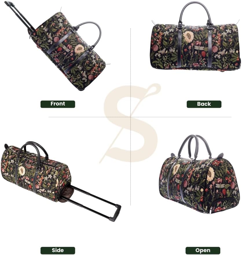 Signare Tapisserie-Reisetasche Übernachtungstaschen Wochenendtasche mit Rad für Frauen