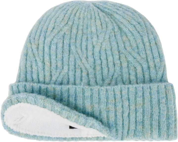 Seeberger Dernica Umschlagmütze Strickmütze Wintermütze Damenmütze (One Size - mint)