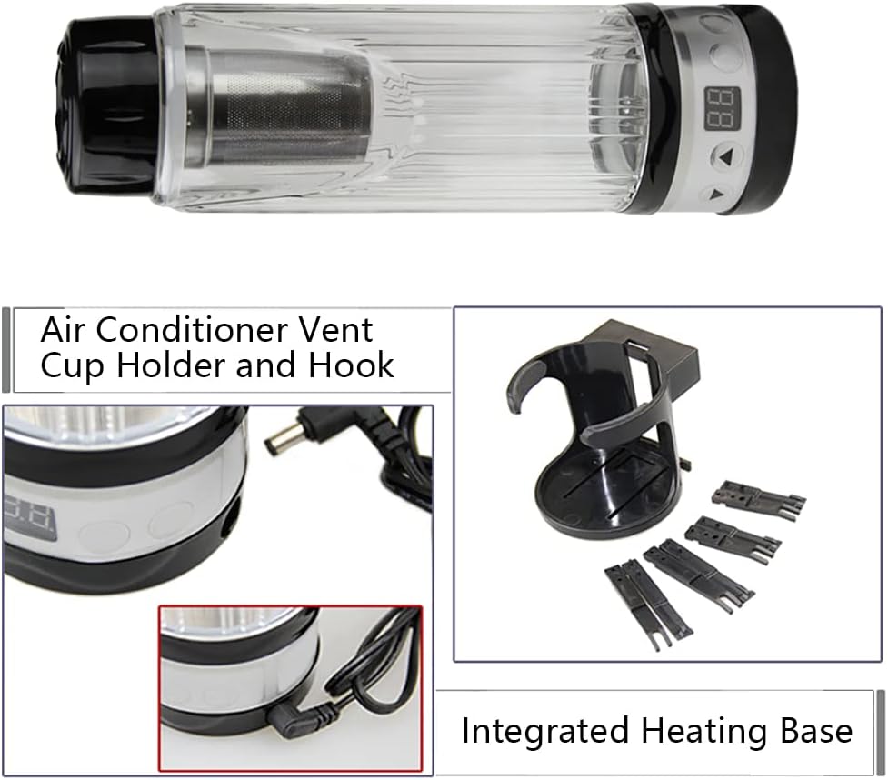 TOTMOX 420 ml Auto Wasserkocher 12/24V Reise Teetasse Wasser Heizung Thermobecher