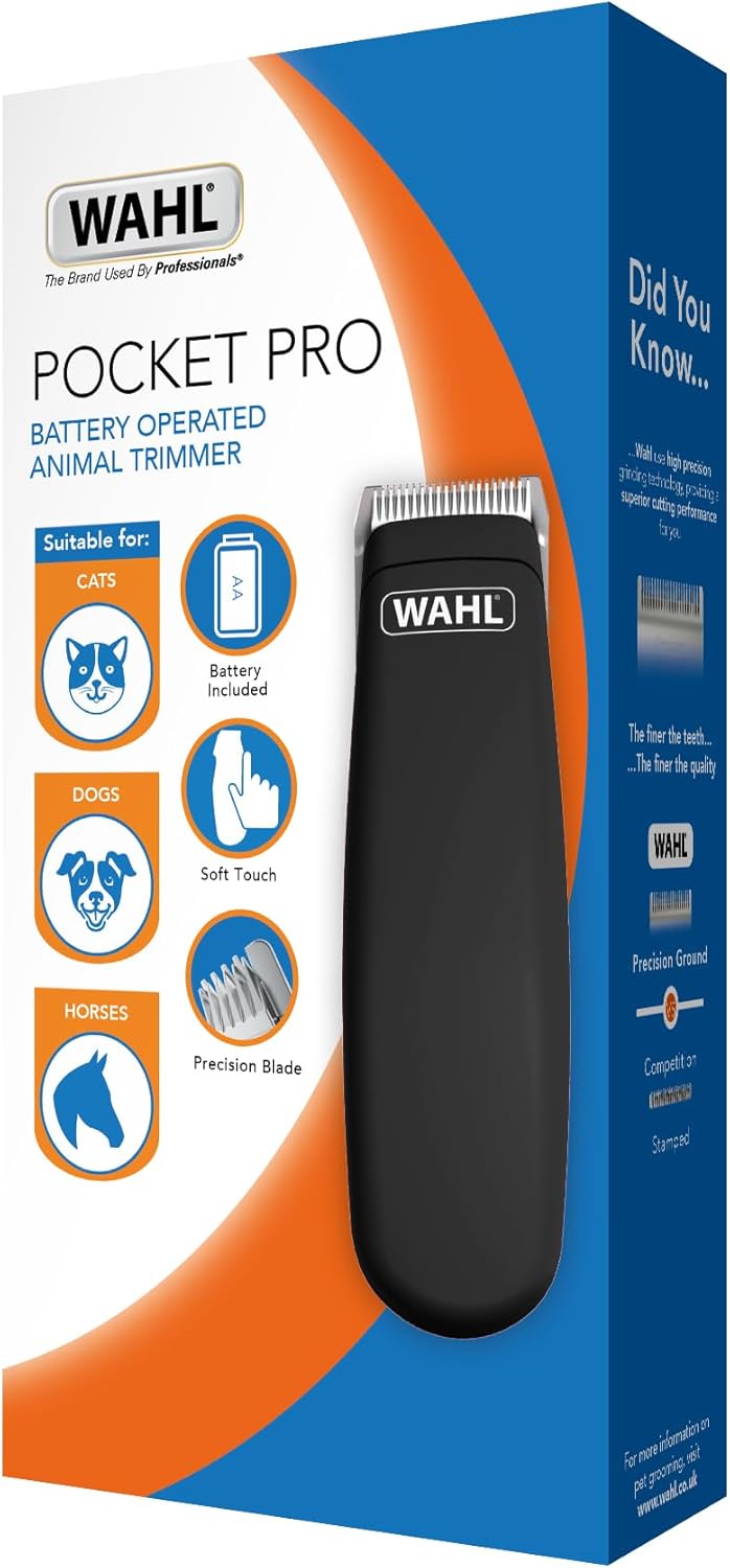 WAHL Pocket Pro Trimmer, Grooming Set für Haustiere, Trimmen und säubern von kleinen Bereichen, kabe