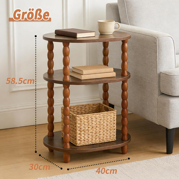 Holztisch, Kleiner Couchtisch &amp; Beistelltisch, multifunktionaler Mini Tisch für Bett, Couch, Wohnzim