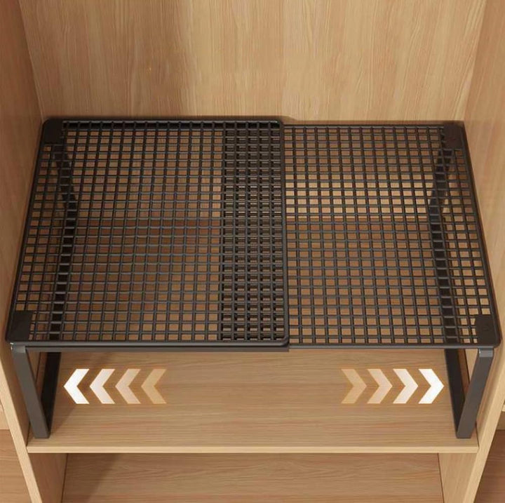 Erweiterbares Metallregal, Küchen-Organizer, Regal für Schrank, Kleiderschrank, Schrank, verstellbar