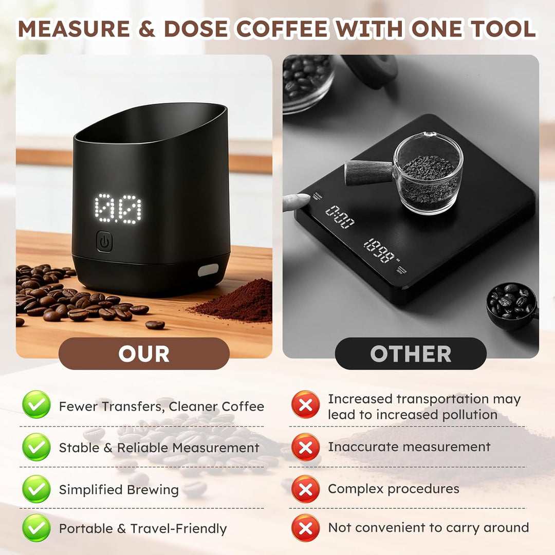 Digitale Kaffeewage mit LED-Display, Digital Kaffeewaage för Espresso & Pour-Over, Digitale Dosierme
