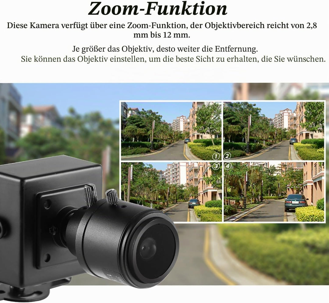 5MP Mini PoE IP Kamera, Ultra HD 2880x1620P 2.8-12mm Zoom Kamera, kompakte Netzwerk Home Indoor Secu