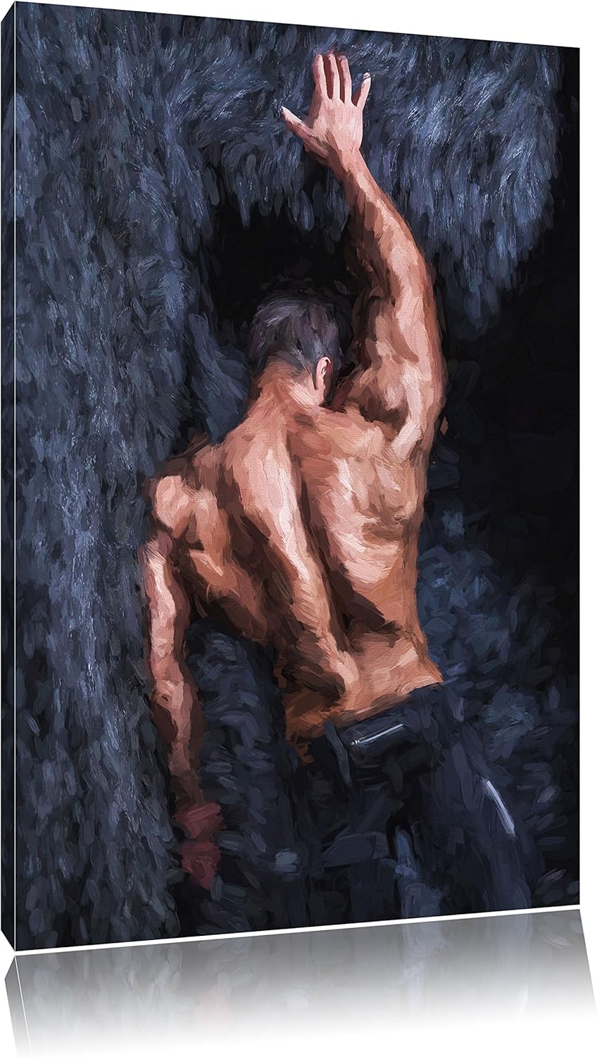 Pixxprint Muskulöser sexy Mann Kunst als Leinwandbild/Grösse: 100x70 / Wandbild/Kunstdruck/fertig be