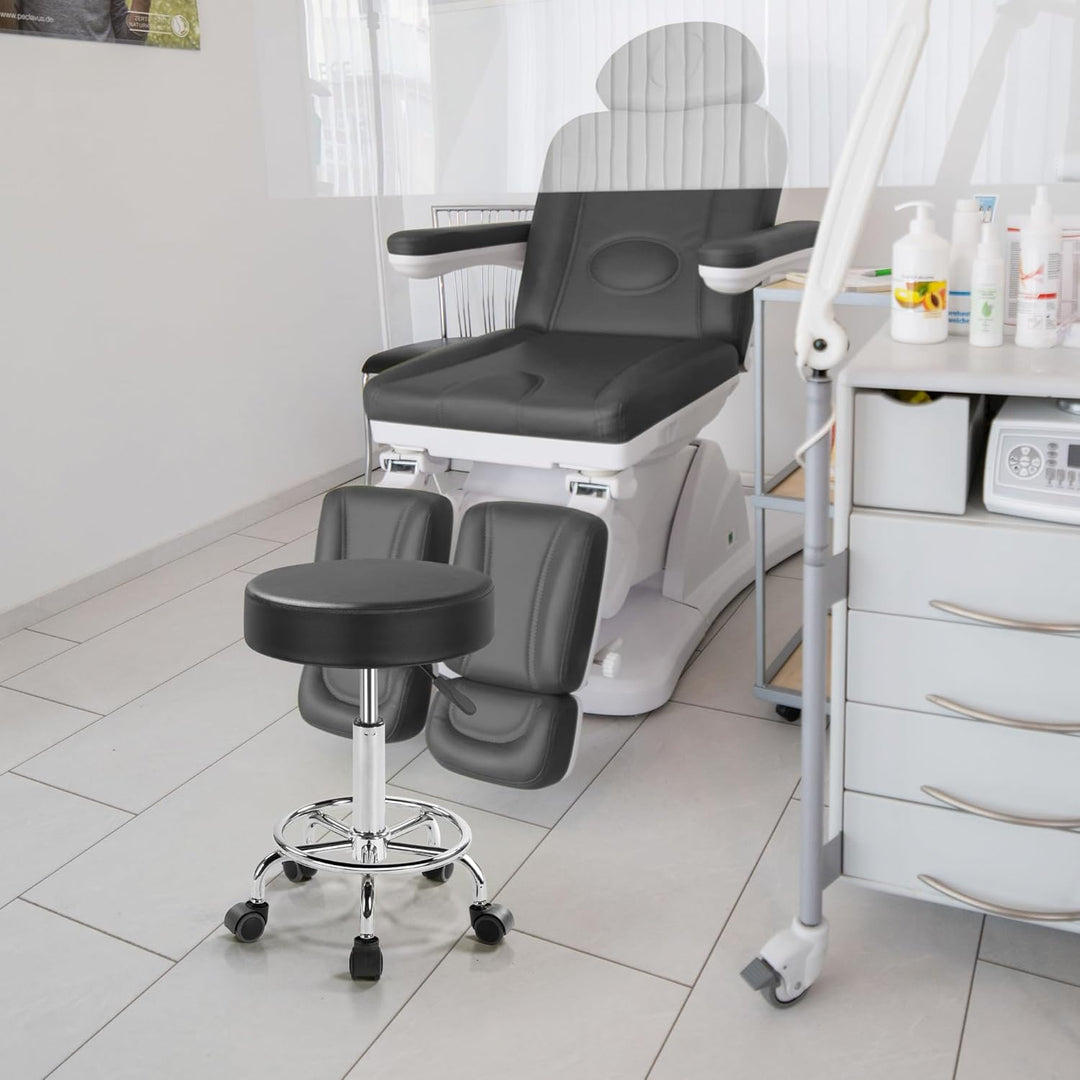 Yaheetech Rollhocker Höhenverstellbar 50,5–65 cm Sitzhöhe Drehhocker 360° Drehbar Bürohocker bis 120