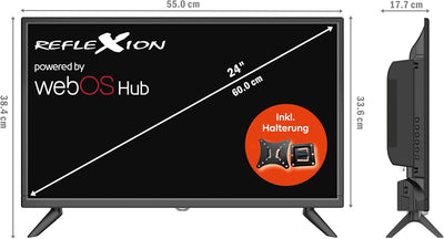 Reflexion LEDA24OSBT Smart LED Akku Fernseher powered by webOSHub, 60 cm/24 Zoll, Camping/Wohnmobil/