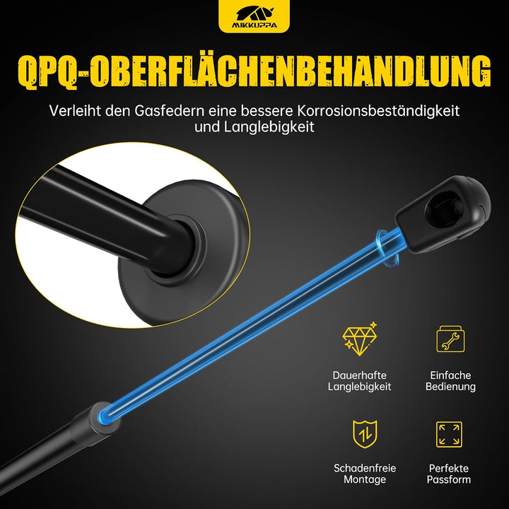 MIKKUPPA 2 Stück Gasfeder Heckklappe kompatibel mit VW Touran 1T1/1T2 03–10 | Heckklappendämpfer – e