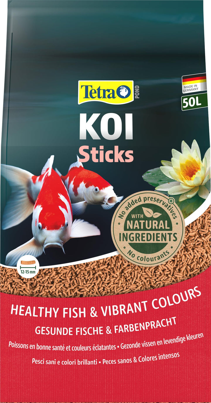 Tetra Pond Koi Sticks – Koifutter für farbenprächtige Fische und eine verbesserte Wasserqualität, 50