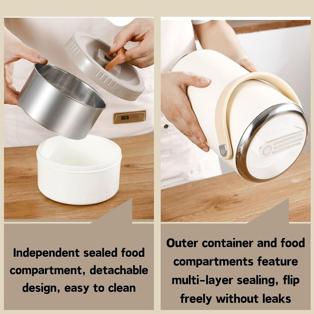 Thermobehälter für Essen 2600ml, Edelstahl Warmhaltebehälter Tragbare Isolierte Thermobecher Essen m