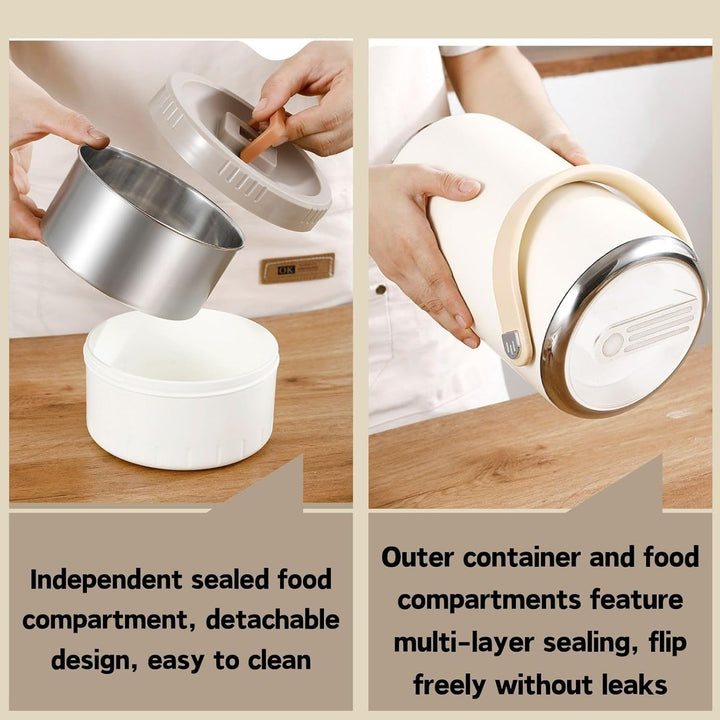Thermobehälter für Essen 2600ml, Edelstahl Warmhaltebehälter Tragbare Isolierte Thermobecher Essen m
