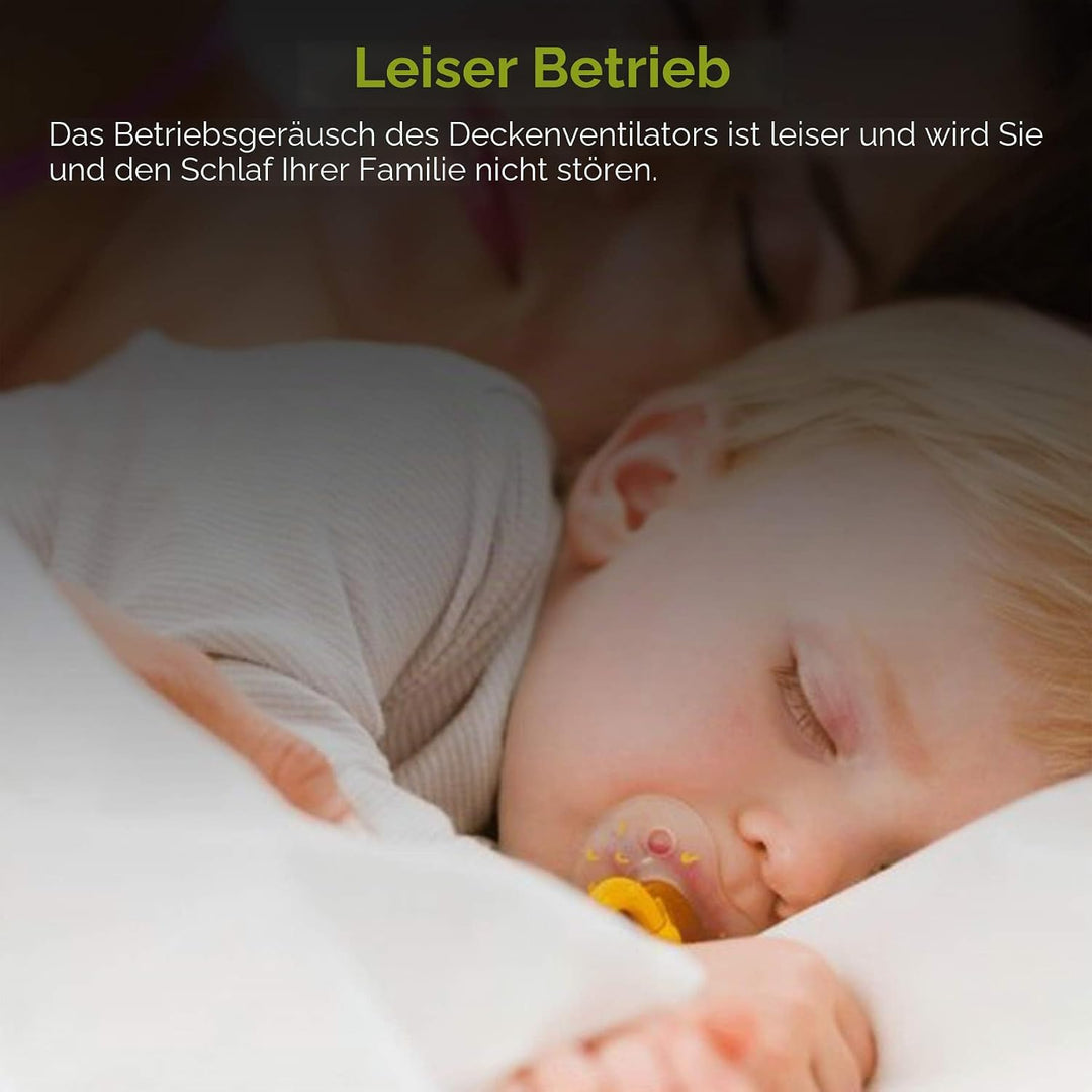 2 Stück 80W Deckenventilator mit Beleuchtung und Fernbedienung, LED Deckenlampe mit Ventilator Einst