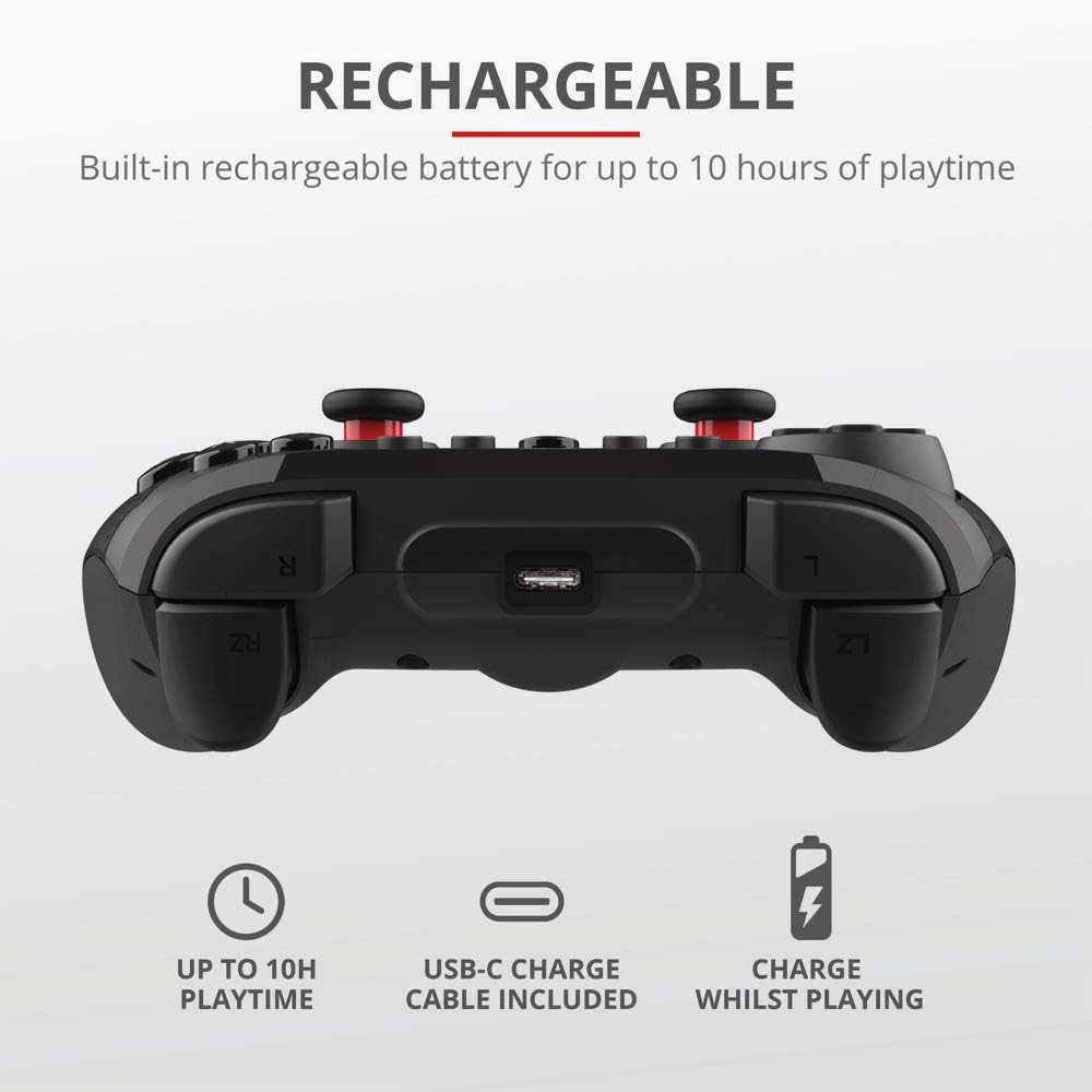 Trust Gaming GXT 1230 Muta PC & Nintendo Switch Controller Kabellos, Aufladbare Batterie, Bluetooth/