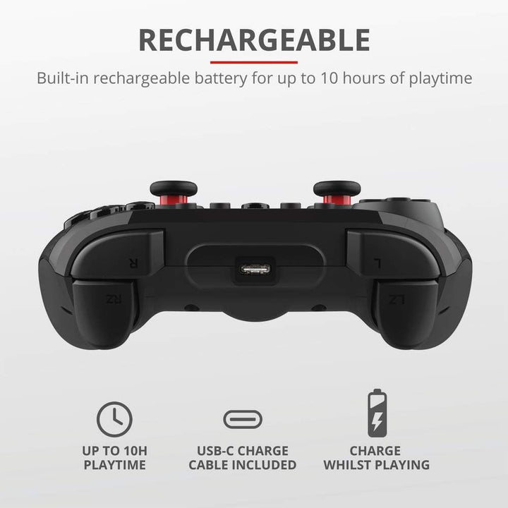 Trust Gaming GXT 1230 Muta PC & Nintendo Switch Controller Kabellos, Aufladbare Batterie, Bluetooth/