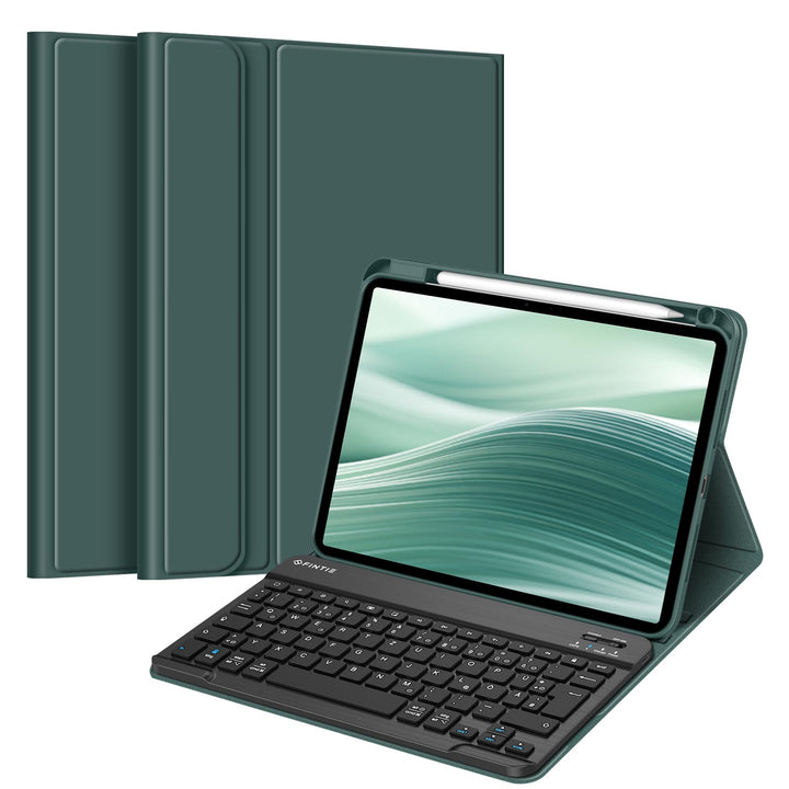 FINTIE Hülle mit Tastatur für iPad Pro 11 Zoll 2025/2024 (M5/M4), Soft TPU Rückseite Gehäuse Schutzh