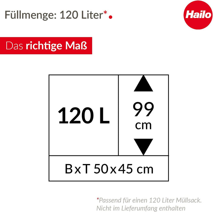 Hailo ProfiLine MSS Design XXXL Müllsackständer 120 Liter - Stahlgestell mit Klemmring - grosser Öff