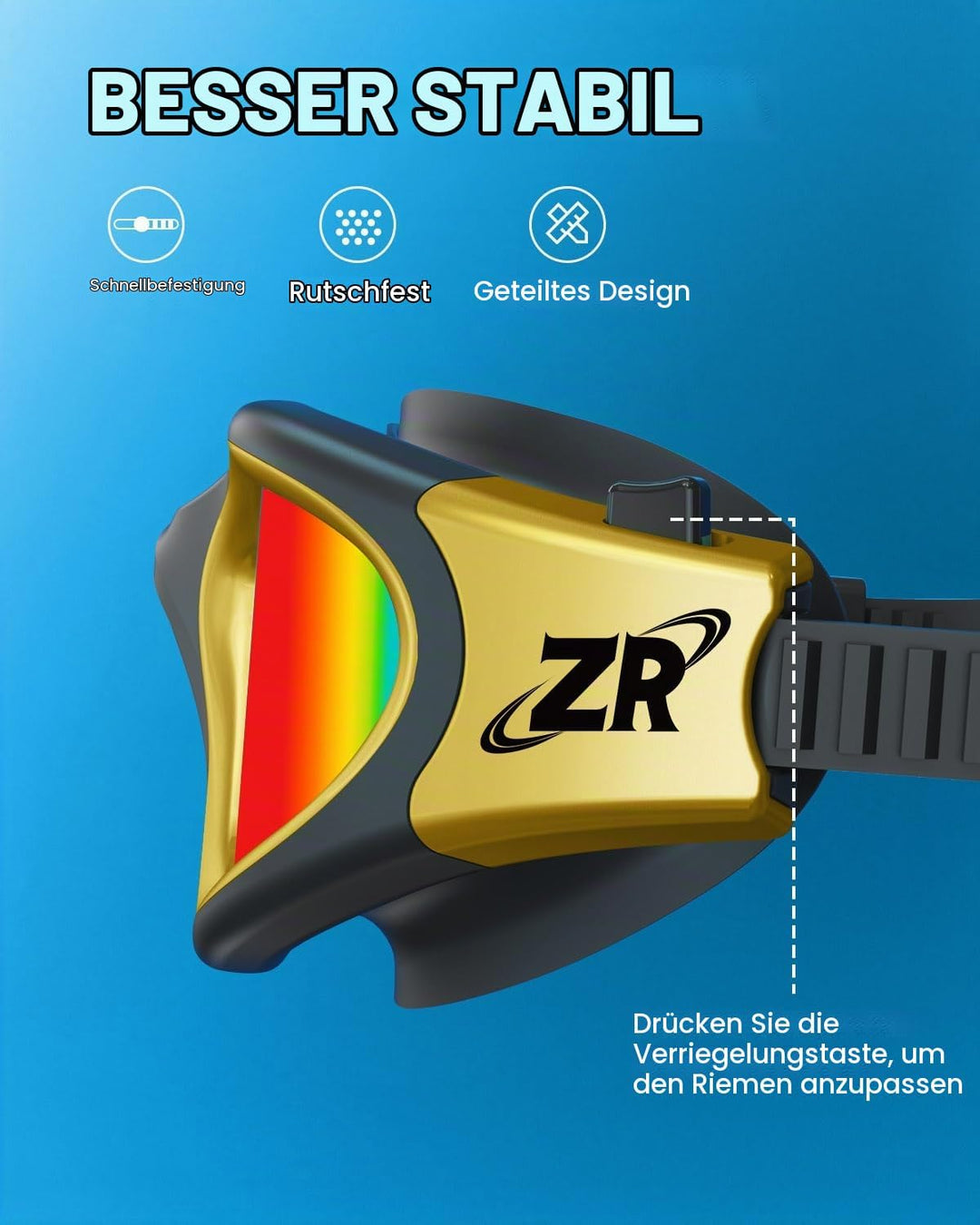 ZIONOR G1 - Polarisierte Schwimmbrille für Unisex und Erwachsene und Damen, beschlagfrei, 100% UV-Sc