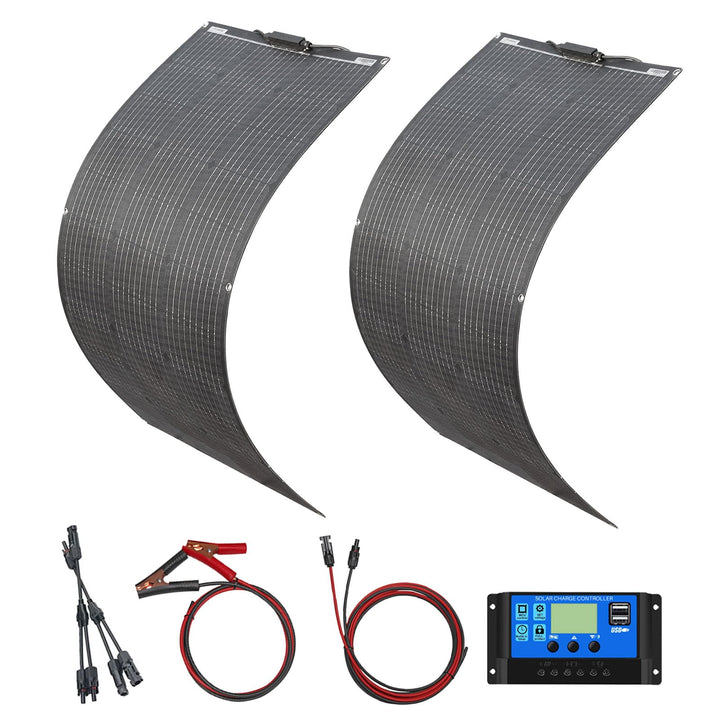 Flexibles etfe Solarpanel Kit 200W 2pcs 100W ETFE Biegsames Solarladegerät 20A Solar Laderegler für