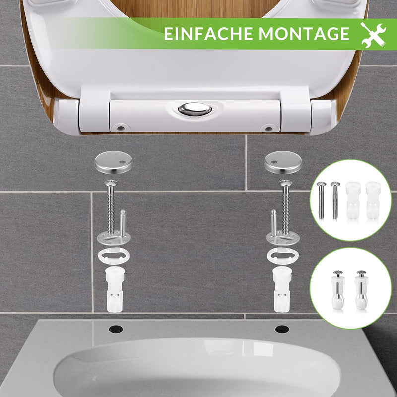 Casaria® WC Sitz Duroplast Absenkautomatik Schnellbefestigung Bad Toilettendeckel Klobrille antibakt