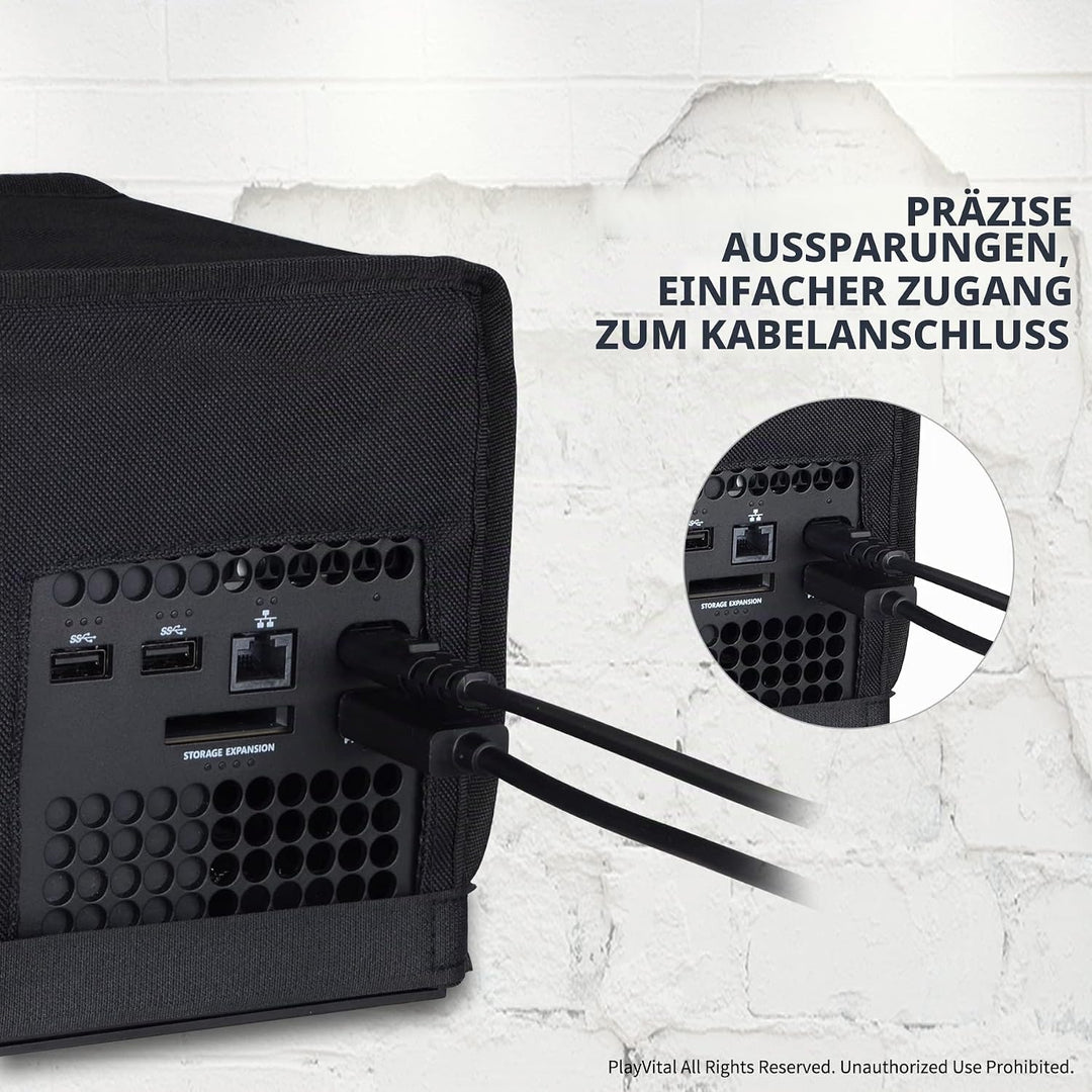 PlayVital Horizontale Staubschutze Hülle für Xbox Series X Konsole,Spritzwasserdichte Tasche Cover S