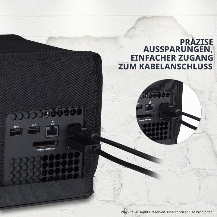 PlayVital Horizontale Staubschutze Hülle für Xbox Series X Konsole,Spritzwasserdichte Tasche Cover S