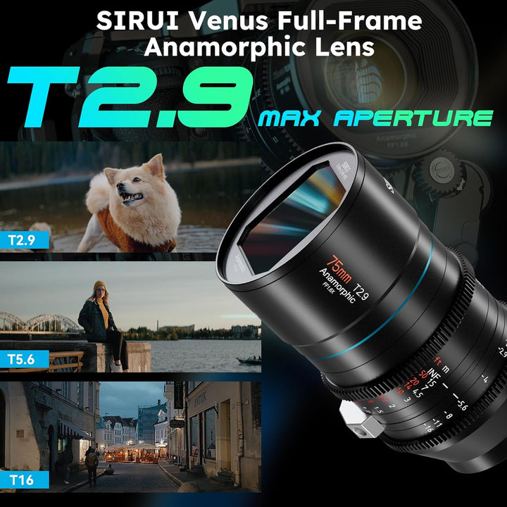 SIRUI 75mm T2.9 1.6X Anamorphotisches Vollformat Prime Objektiv Objektive Lens Lenses(E-Mount), 75mm