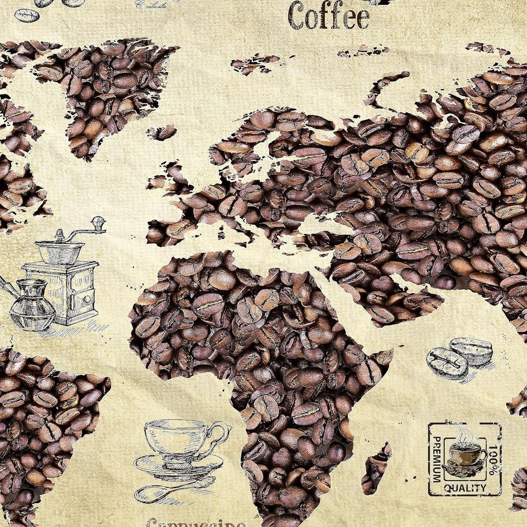 Runa Art Wandbilder Küche Kaffee 5 Teilig Bild auf Vlies Leinwand Deko Esszimmer Küchenbilder Weltka