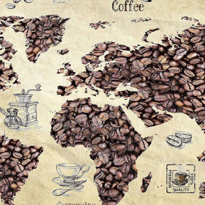 Runa Art Wandbilder Küche Kaffee 5 Teilig Bild auf Vlies Leinwand Deko Esszimmer Küchenbilder Weltka
