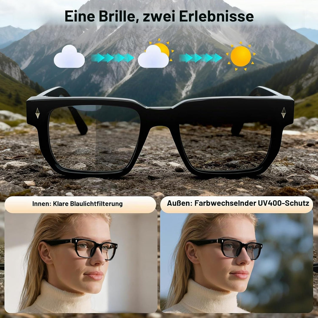 2026 AI Smart Brille Für Reisen, Meetings und Business Schwarz, Schwarz