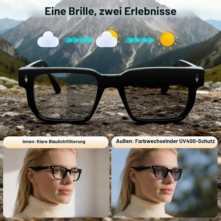 2026 AI Smart Brille Für Reisen, Meetings und Business Schwarz, Schwarz